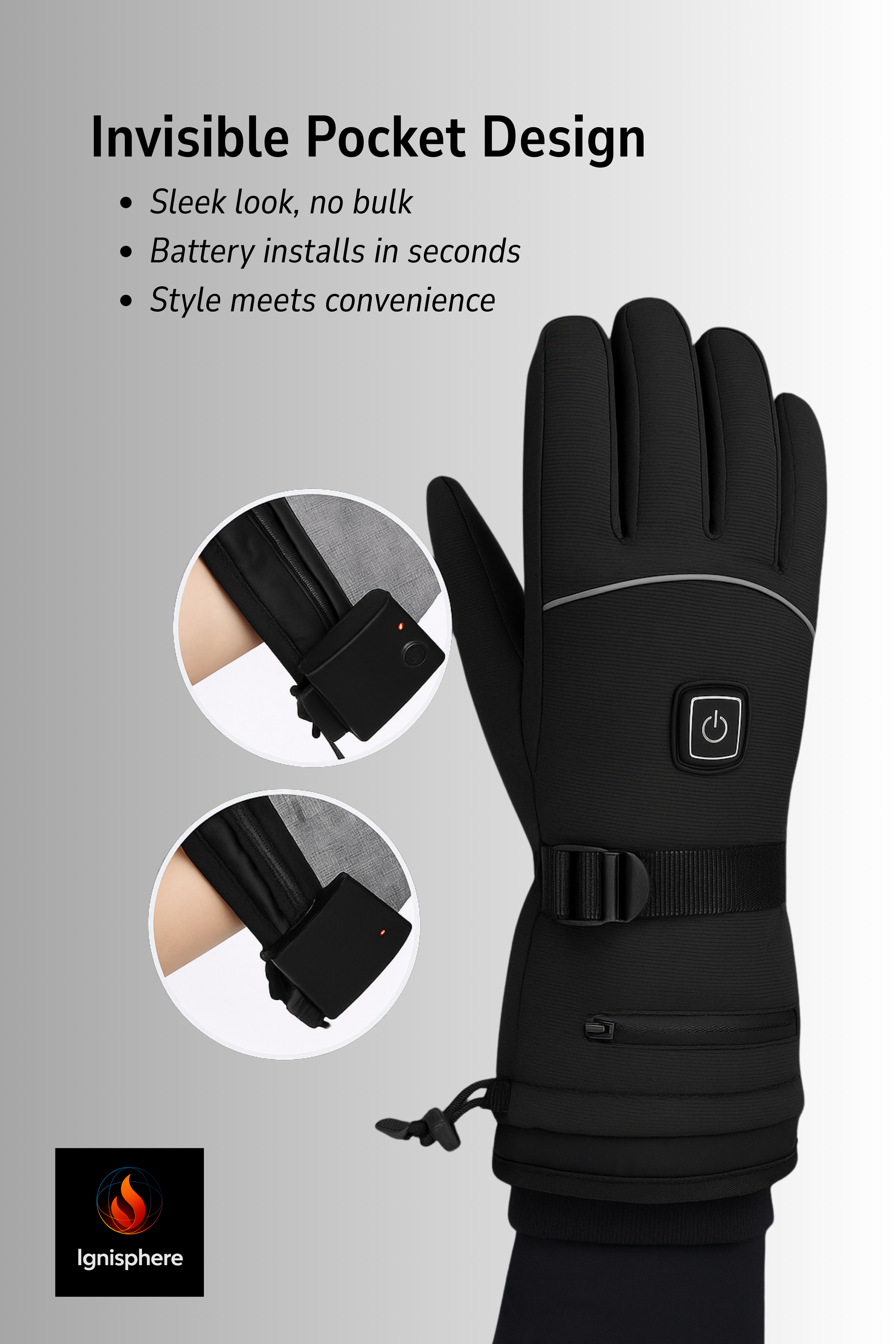 MCDV Heated Gloves – Waterproof Winter Electric Gloves with Battery Cases