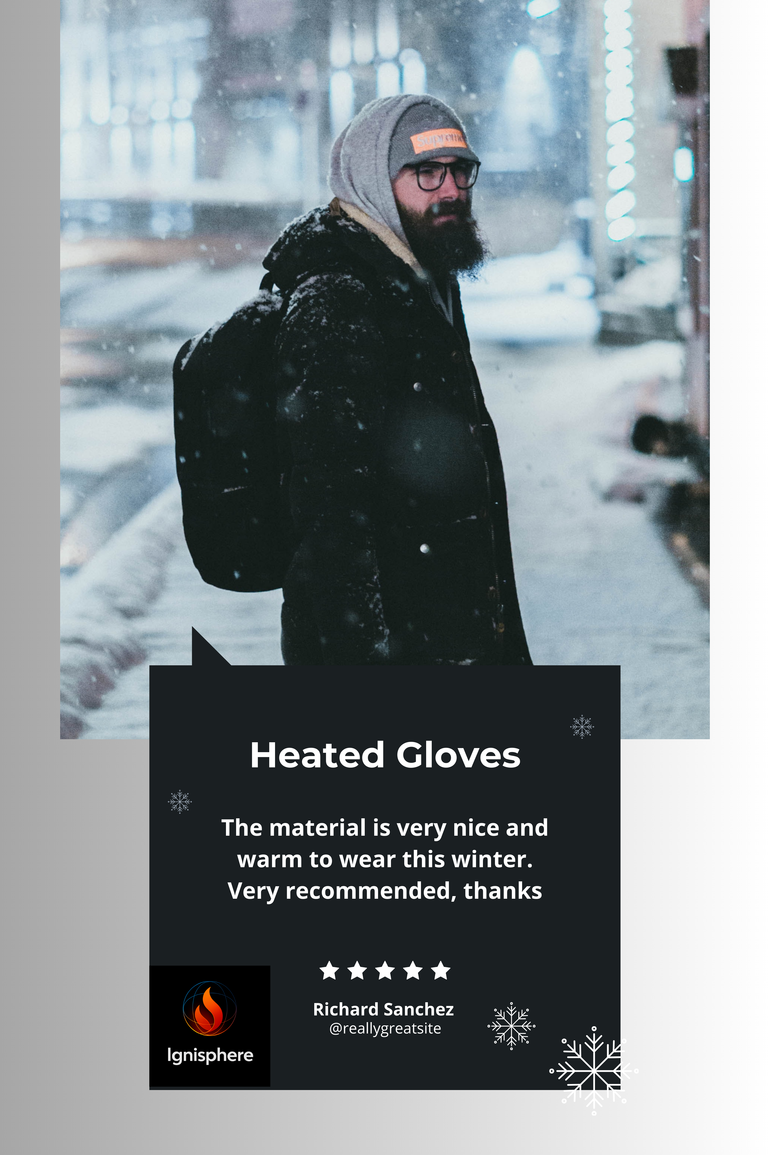 MCDV Heated Gloves – Waterproof Winter Electric Gloves with Battery Cases