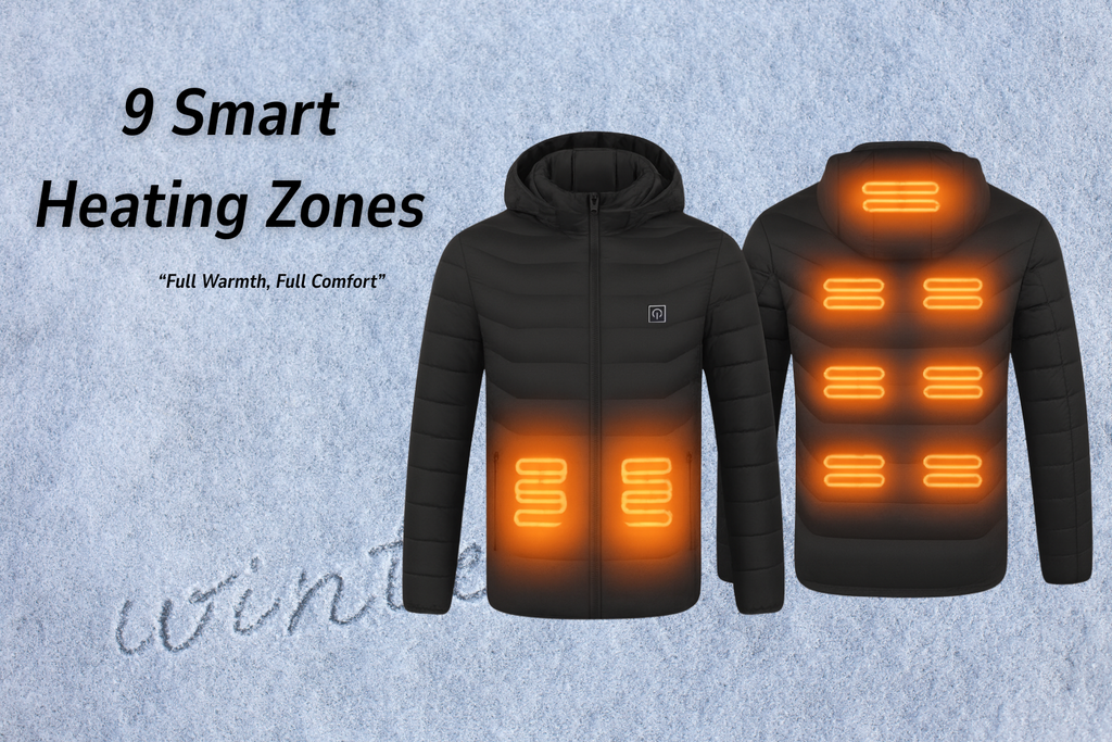 Aiwetin Heated Jacket – Winter Warm USB Heated Parka with Smart Thermostat & Detachable Hood