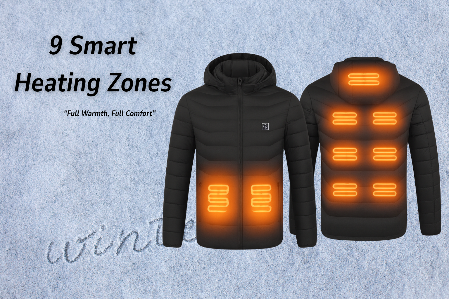 Aiwetin Heated Jacket – Winter Warm USB Heated Parka with Smart Thermostat & Detachable Hood