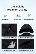Aiwetin Heated Jacket – Winter Warm USB Heated Parka with Smart Thermostat & Detachable Hood