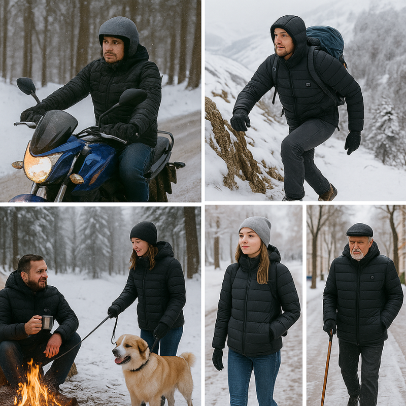 Aiwetin Heated Jacket – Winter Warm USB Heated Parka with Smart Thermostat & Detachable Hood